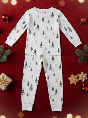 Petit Lem Christmas Tree Pajama Set NWT Unisex Size 3 Holiday PJs